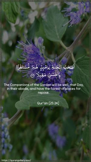 Al-Furqaan Ayah 24 - Arabic + English wallpaper