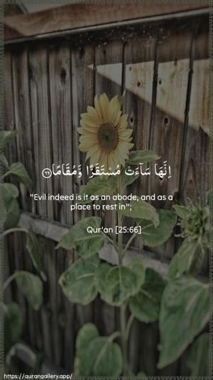 Al-Furqaan Ayah 66 - Arabic + English wallpaper