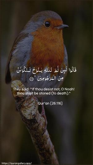 Ash-Shu"araa Ayah 116 - Arabic + English wallpaper