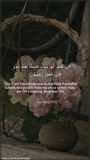 An-Naml Ayah 11 - Arabic + English wallpaper