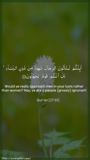 An-Naml Ayah 55 - Arabic + English wallpaper