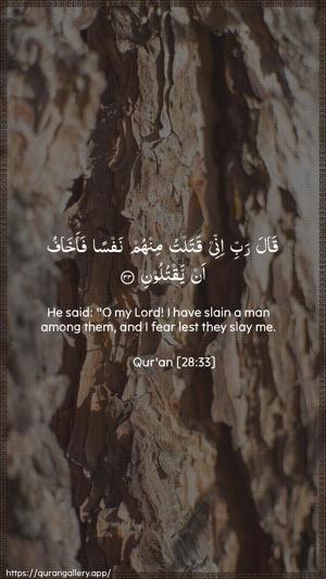 Al-Qasas Ayah 33 - Arabic + English wallpaper