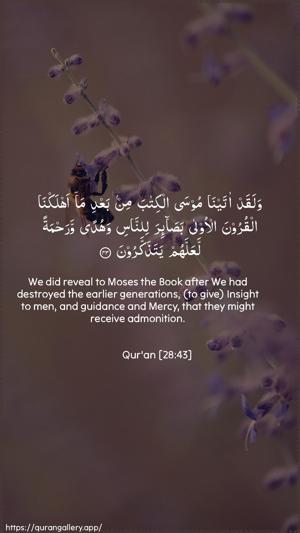 Al-Qasas Ayah 43 - Arabic + English wallpaper