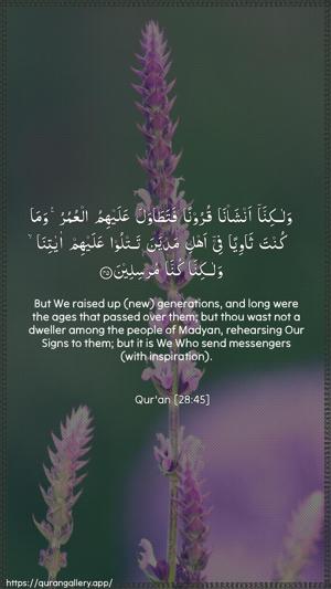 Al-Qasas Ayah 45 - Arabic + English wallpaper