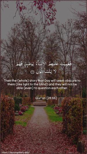 Al-Qasas Ayah 66 - Arabic + English wallpaper