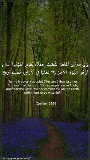 Al-Ankaboot Ayah 36 - Arabic + English wallpaper