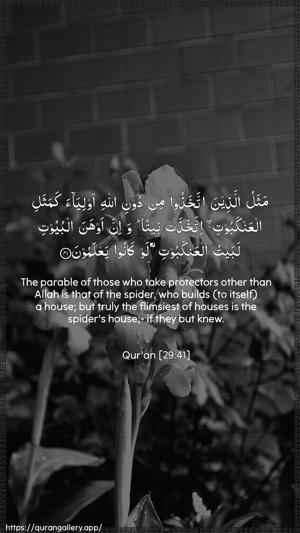 Al-Ankaboot Ayah 41 - Arabic + English wallpaper