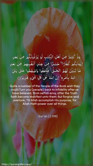 Al-Baqara Ayah 109 - Arabic + English wallpaper