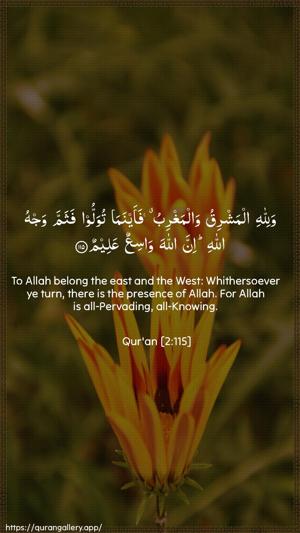 Al-Baqara Ayah 115 - Arabic + English wallpaper
