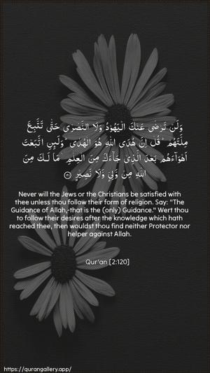 Al-Baqara Ayah 120 - Arabic + English wallpaper
