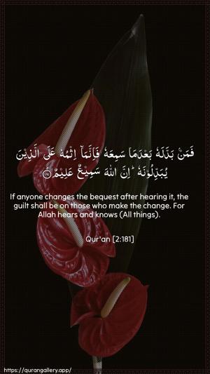 Al-Baqara Ayah 181 - Arabic + English wallpaper