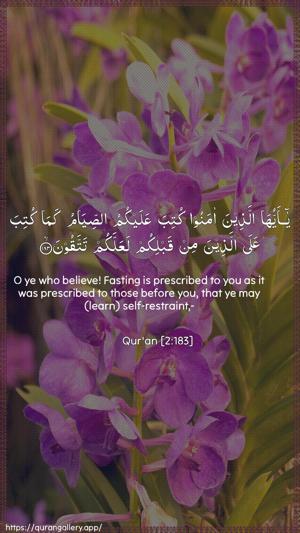 Al-Baqara Ayah 183 - Arabic + English wallpaper