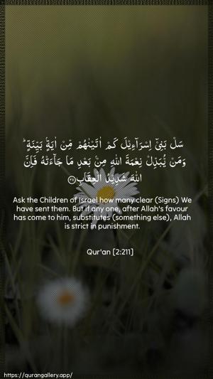 Al-Baqara Ayah 211 - Arabic + English wallpaper