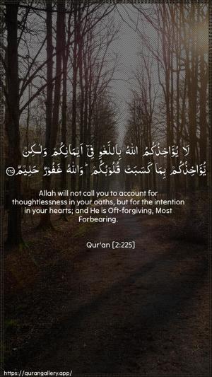 Al-Baqara Ayah 225 - Arabic + English wallpaper