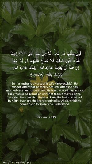 Al-Baqara Ayah 230 - Arabic + English wallpaper