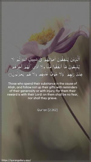Al-Baqara Ayah 262 - Arabic + English wallpaper