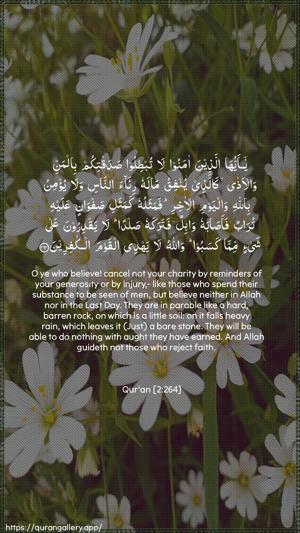 Al-Baqara Ayah 264 - Arabic + English wallpaper