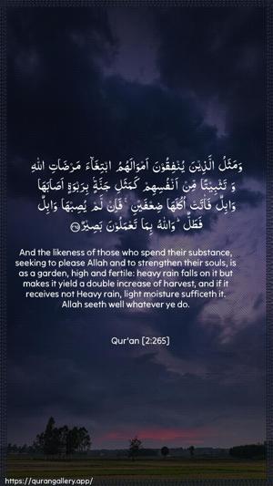 Al-Baqara Ayah 265 - Arabic + English wallpaper
