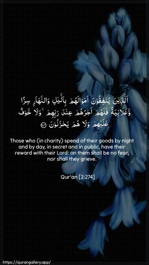 Al-Baqara Ayah 274 - Arabic + English wallpaper