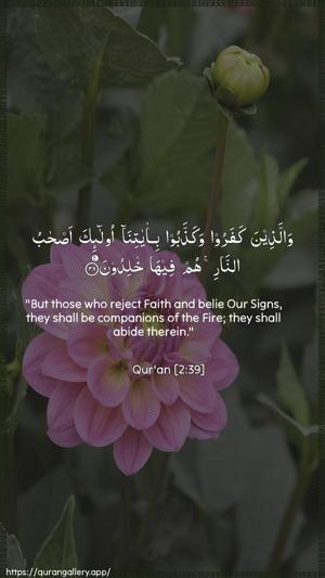Al-Baqara Ayah 39 - Arabic + English wallpaper