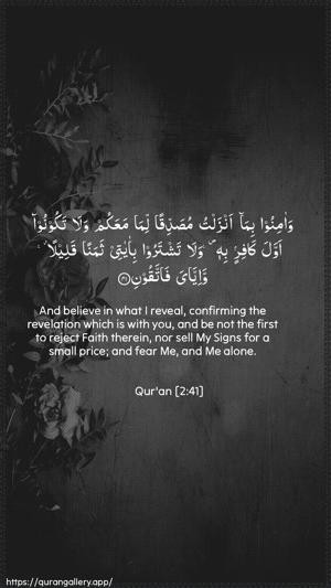Al-Baqara Ayah 41 - Arabic + English wallpaper