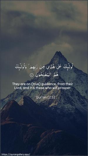 Al-Baqara Ayah 5 - Arabic + English wallpaper