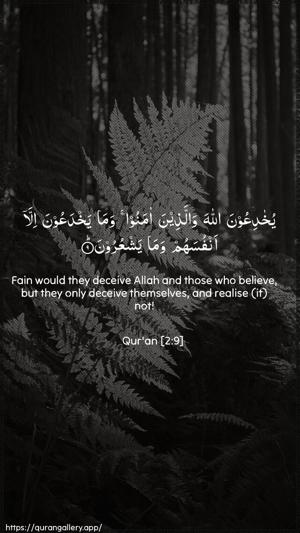 Al-Baqara Ayah 9 - Arabic + English wallpaper