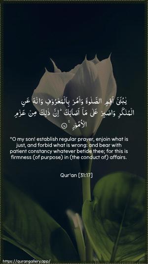 Luqman Ayah 17 - Arabic + English wallpaper