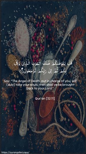 As-Sajda Ayah 11 - Arabic + English wallpaper