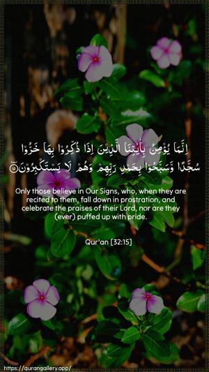 As-Sajda Ayah 15 - Arabic + English wallpaper