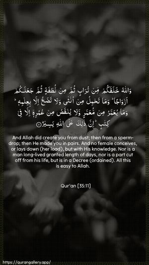 Faatir Ayah 11 - Arabic + English wallpaper