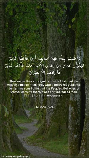 Faatir Ayah 42 - Arabic + English wallpaper