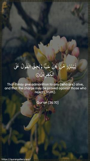 Yaseen Ayah 70 - Arabic + English wallpaper