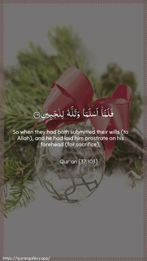 As-Saaffaat Ayah 103 - Arabic + English wallpaper