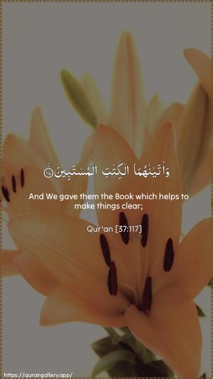 As-Saaffaat Ayah 117 - Arabic + English wallpaper
