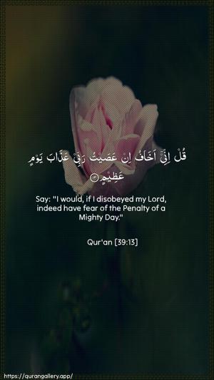 Az-Zumar Ayah 13 - Arabic + English wallpaper