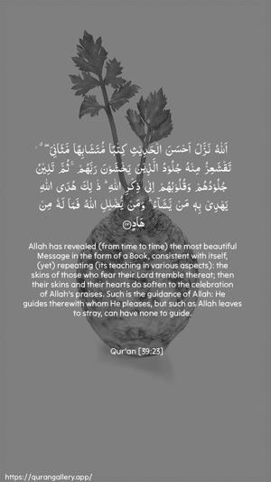 Az-Zumar Ayah 23 - Arabic + English wallpaper