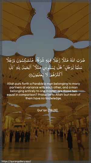 Az-Zumar Ayah 29 - Arabic + English wallpaper