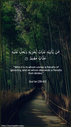 Az-Zumar Ayah 40 - Arabic + English wallpaper