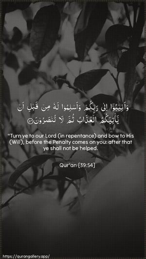 Az-Zumar Ayah 54 - Arabic + English wallpaper