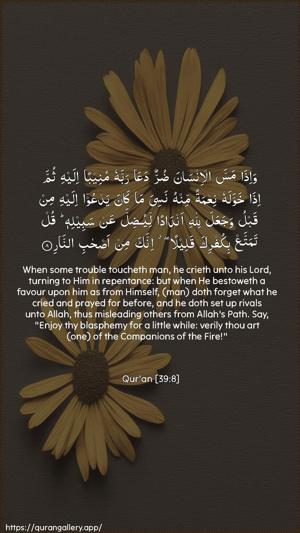 Az-Zumar Ayah 8 - Arabic + English wallpaper