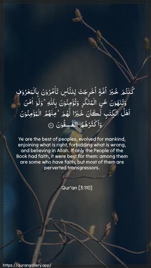 Aal-i-Imraan Ayah 110 - Arabic + English wallpaper