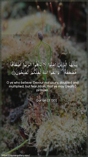 Aal-i-Imraan Ayah 130 - Arabic + English wallpaper