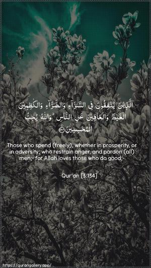 Aal-i-Imraan Ayah 134 - Arabic + English wallpaper