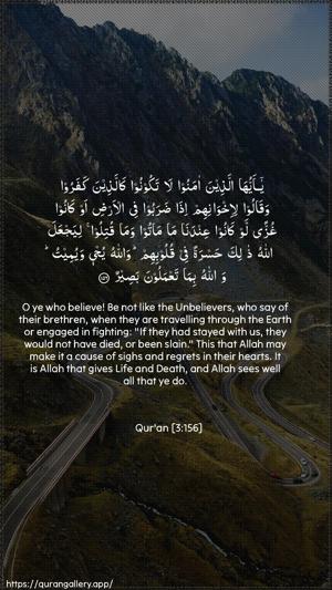 Aal-i-Imraan Ayah 156 - Arabic + English wallpaper