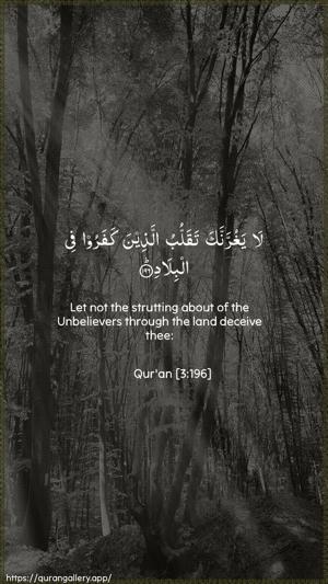Aal-i-Imraan Ayah 196 - Arabic + English wallpaper
