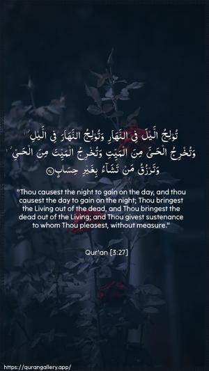 Aal-i-Imraan Ayah 27 - Arabic + English wallpaper