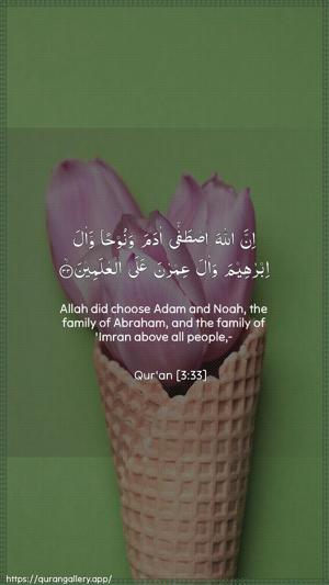 Aal-i-Imraan Ayah 33 - Arabic + English wallpaper