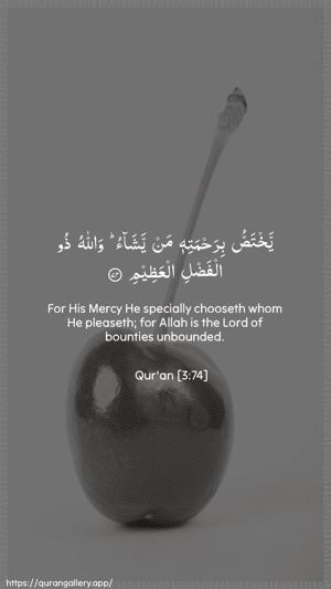 Aal-i-Imraan Ayah 74 - Arabic + English wallpaper