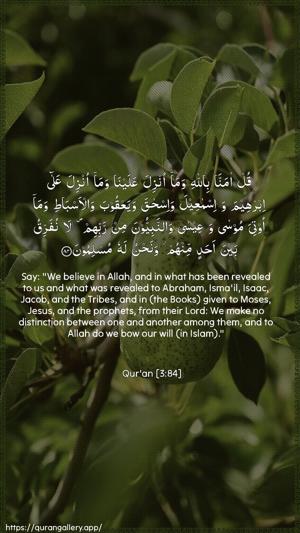 Aal-i-Imraan Ayah 84 - Arabic + English wallpaper